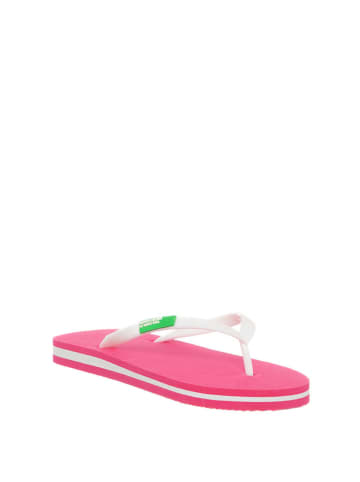 Benetton Teenslippers roze/wit