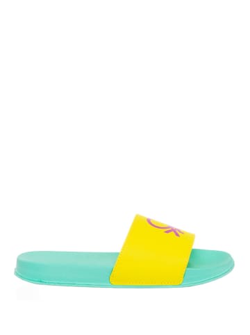 Benetton Slippers turquoise/geel/paars