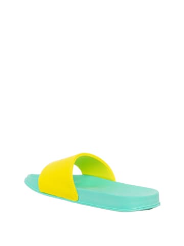 Benetton Slippers turquoise/geel/paars