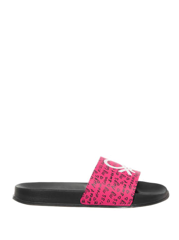 Benetton Slippers zwart/roze/wit