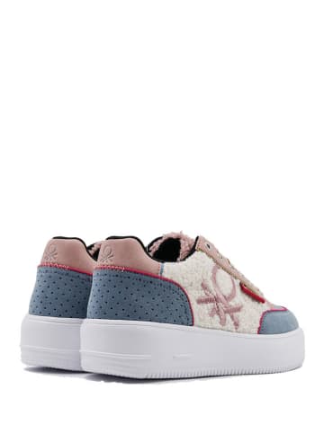 Benetton Sneakers blauw/lichtroze/crème