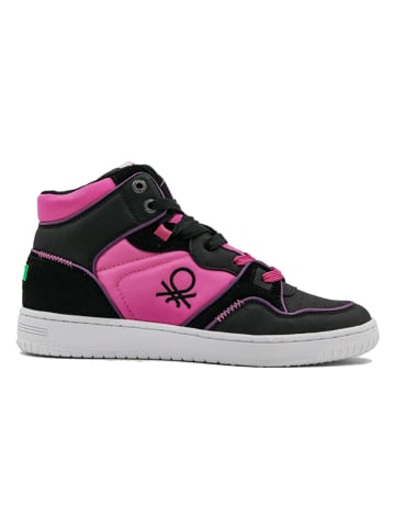 Benetton Sneakers in Schwarz/ Pink