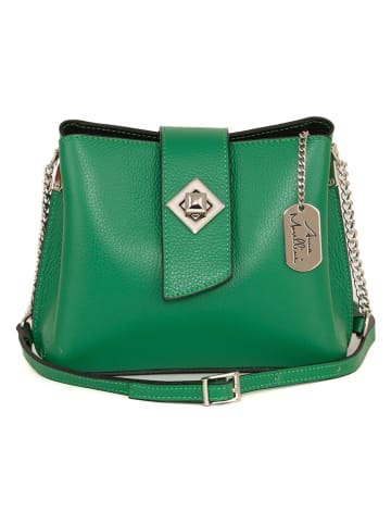 Anna Morellini Skórzana torebka w kolorze zielonym - 22 x 19 x 10 cm