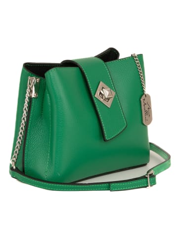 Anna Morellini Leren schoudertas groen - (B)22 x (H)19 x (D)10 cm