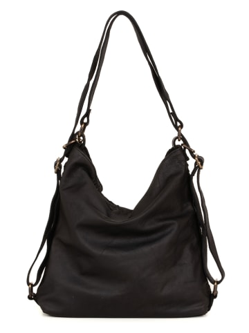 Anna Morellini Leren schoudertas zwart - (B)35 x (H)31 x (D)16 cm