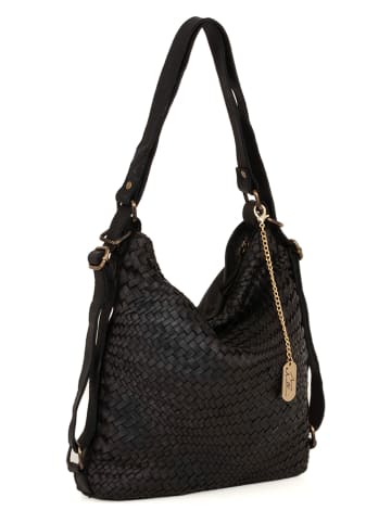 Anna Morellini Leren schoudertas zwart - (B)35 x (H)31 x (D)16 cm