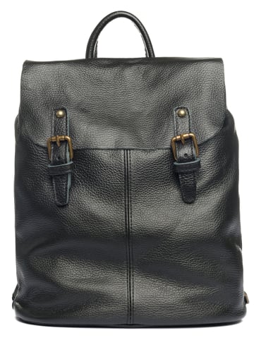 Anna Morellini Leren rugzak "Montichiari" zwart - (B)31 x (H)37 x (D)15 cm