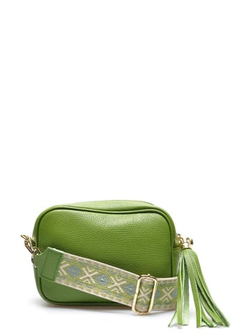 Luisa Vannini Leder-Umhängetasche in Grün - (B)15 x (H)21 x (T)6,5 cm