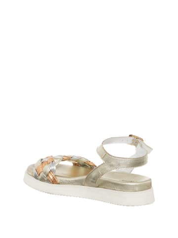 Patrizia Pepe Leder-Sandalen in Gold/ Silber