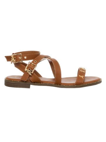 Patrizia Pepe Leder-Sandalen in Hellbraun