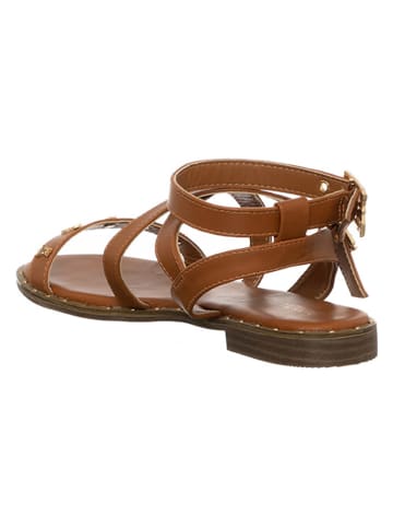Patrizia Pepe Leder-Sandalen in Hellbraun
