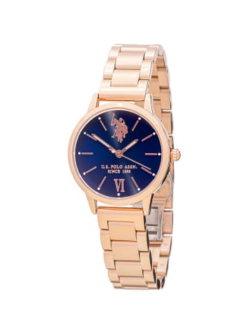 U.S. Polo Assn. Quarzuhr in Roségold/ Blau