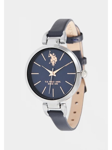 U.S. Polo Assn. Kwartshorloge donkerblauw/zilverkleurig
