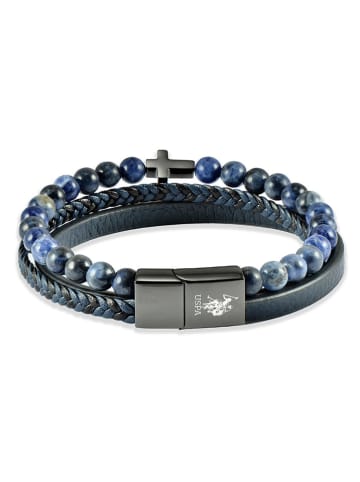 U.S. Polo Assn. Leder-Armband in Dunkelblau