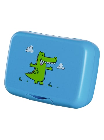 LEONARDO Lunchbox "Krokodil" blauw - (B)19 x (H)6,6 x (D)13,5 cm