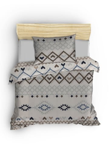 Colourful Cotton Beddengoedset "Afra" beige/lichtbruin