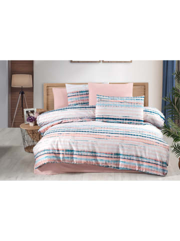 Colourful Cotton Beddengoedset "Terra" lichtroze/blauw