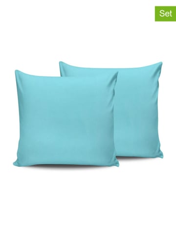 Colorful Cotton 2-delige set: renforcé kussenhoezen turquoise