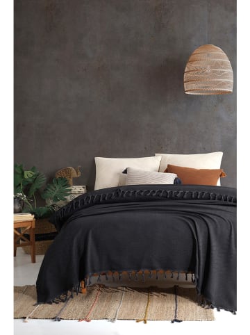 Colorful Cotton Tagesdecke "Sidney" in Schwarz