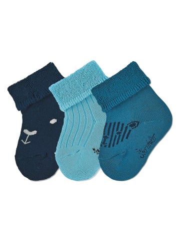 Sterntaler 3er-Set: Baby-Socken in Blau