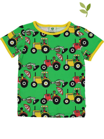 Småfolk Koszulka "Tractor" w kolorze zielonym
