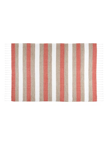 STOF France Tapijt "Yacht" koraalrood/beige/wit - (L)60 x (B)90 cm