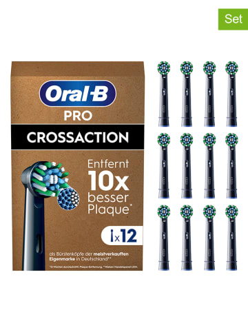Oral-B 12er-Set: Ersatz-Bürstenköpfe "Pro CrossAction" in Schwarz