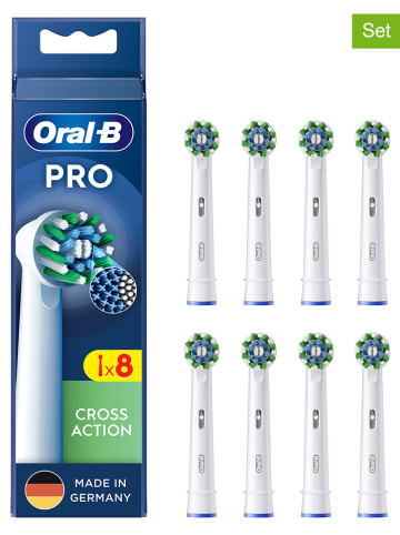 Oral-B 8er-Set: Ersatz-Bürstenköpfe "Pro CrossAction" in Weiß