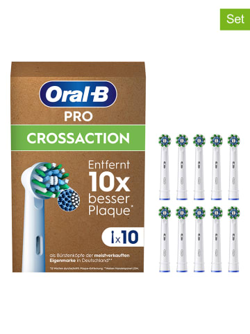 Oral-B 10er-Set: Ersatz-Bürstenköpfe "Pro CrossAction" in Weiß