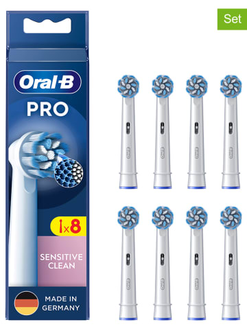 Oral-B 8er-Set: Ersatz-Bürstenköpfe "Pro Sensitive Clean" in Weiß