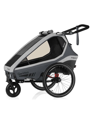 Qeridoo 3in1-Fahrradanhänger "Kidgoo 1" in Grau