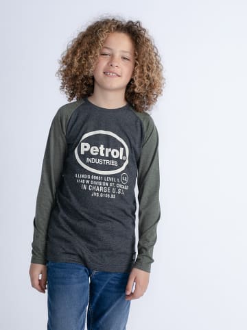 Petrol Longsleeve donkerblauw/kaki