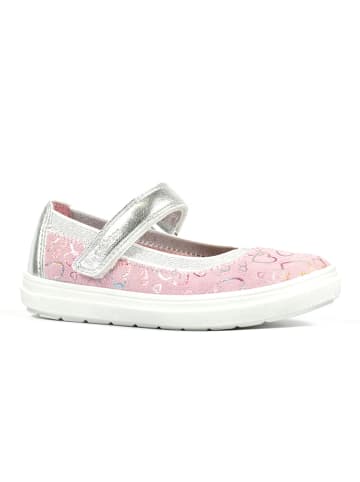 Richter Shoes Ballerina's lichtroze/zilverkleurig