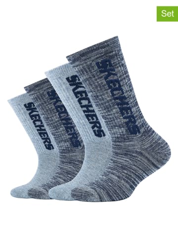 Skechers 4-delige set: sokken lichtblauw/grijs