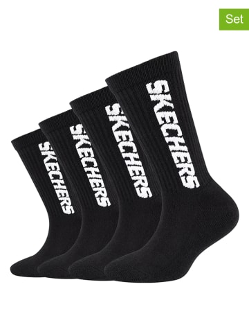 Skechers 4er-Set: Socken in Schwarz