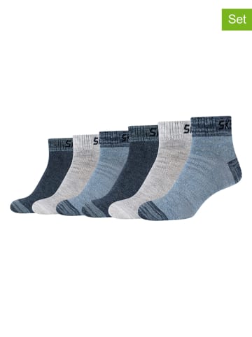Skechers 6-delige set: sokken blauw/grijs