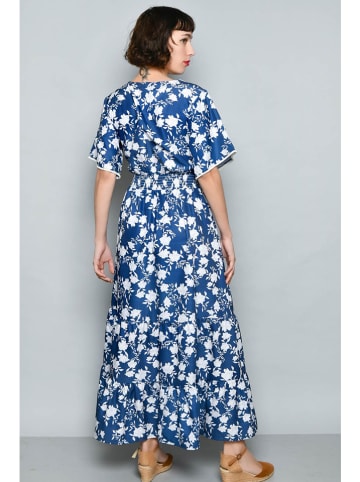 Tarifa Kleid in Dunkelblau/ Weiß