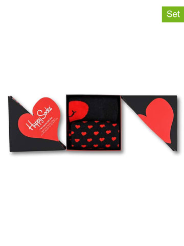 Happy Socks 2-delige geschenkset zwart/rood