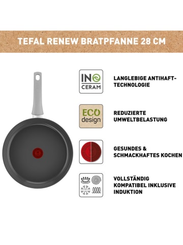 Tefal Bratpfanne "Renew On" in Grau - Ø 28 cm