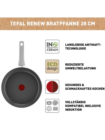 Tefal Patelnia "Renew on" w kolorze szarym - Ø 28 cm