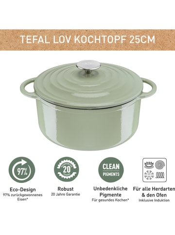 Tefal 2tlg. Set: Kochtopf in Grün - Ø 25 cm