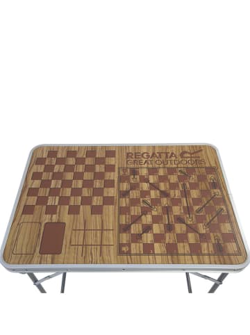 Regatta Składany stolik "Games" w kolorze brązowo-srebrnym - 70 x 50 x 60 cm