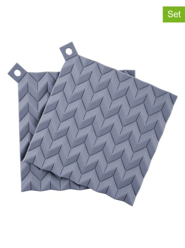 RIG-TIG 2er-Set: Topflappen "Hold on" in Dunkelblau - (L)20,5 x (B)20,5 cm