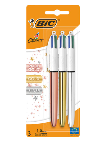 Bic Vierfarb-Druckkugelschreiber "4 colours" - 3 Stück