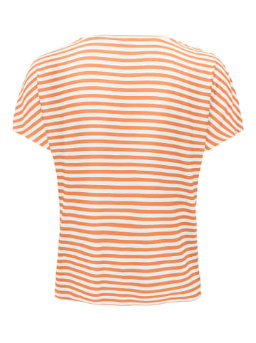 ONLY Koszulka "Belia" w kolorze pomarańczowo-białym