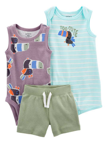 carter's 3tlg. Outfit in Lila/ Bunt