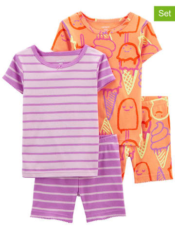 carter's 2er-Set: Pyjamas in Pink/ Orange