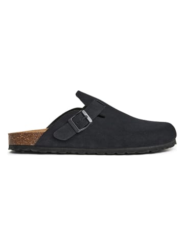 billowy Leren clogs zwart