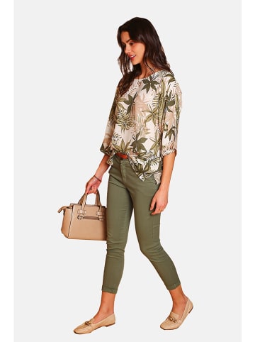 Le Jardin du Lin Lniana koszulka w kolorze khaki