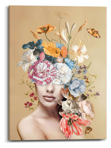 Orangewallz Kunstdruk op canvas "Floral Lady" - (B)70 x (H)50 cm